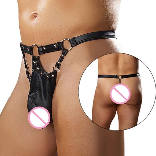 Mens wet look string - look, g