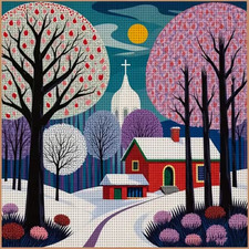 Printed Cross Stitch Kit 11 ct