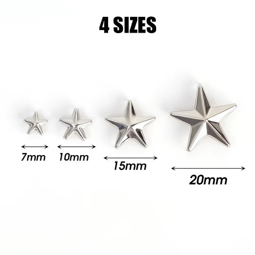 Metal silver star rivets for - metal,