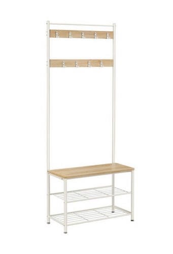 Oak white coat stand - white, rack