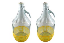 5l Winemaking demijohn pack of two with protective base, flip top caps