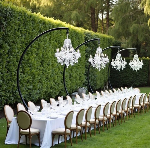 Black curved chandelier - chandelier, or