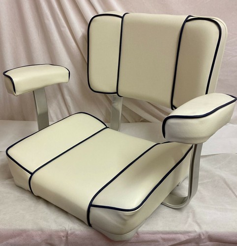 White captains helm seat with - white,