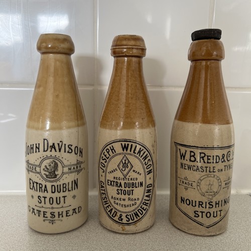 Old stoneware stout bottles - bottles, x