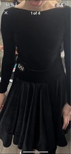 Stunning Black Velvet Latin Dance Dress Age Approx 7-11