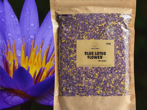 Organic blue lotus petals - blue,