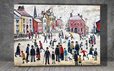 L. S. Lowry People Standing About CANVAS PAINTING ART PRINT POSTER 1861