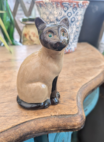 10cm vintage ceramic siamese - vintage,