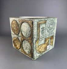 Troika Pottery Cube Vase by