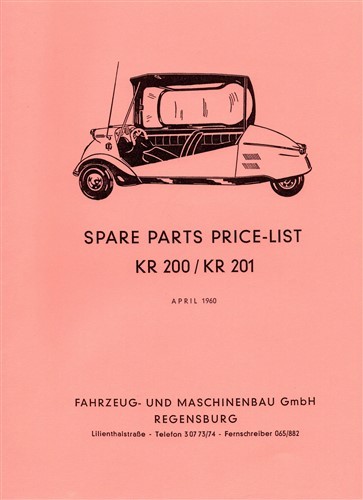 Messerschmitt manual parts - messerschmitt,