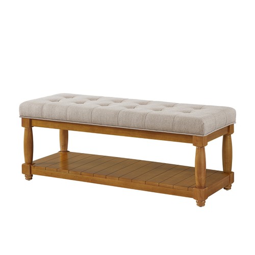 Classic linen upholstered end - linen,