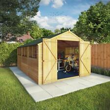 Waltons 15x10 Wooden Garden Shed Overlap Apex Workshop Storage Windows 15ft 10ft