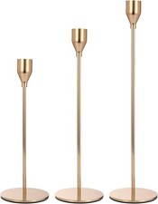 Set of 3 Gold Taper Candle