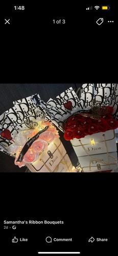 Ribbon rose dior baskets - ribbon,