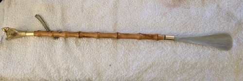 Shoe horn bamboo and brass - shoe,