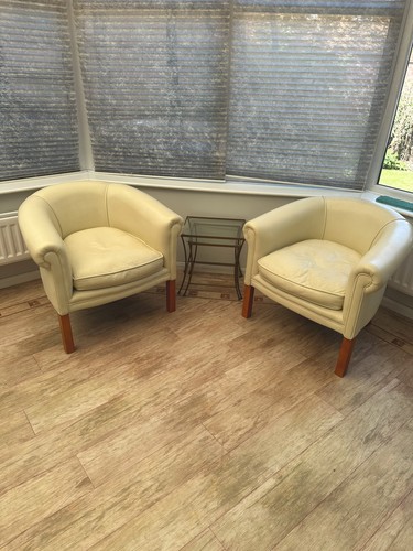 Genuine leather tub chairs