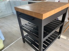 IKEA Vadholma Kitchen Island Black/Oak