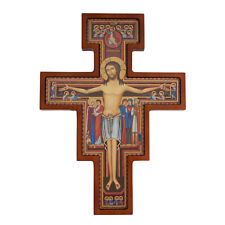 Wooden Wall Cross from San Damiano St. Francis Hanging Crucifix Christian Jesus