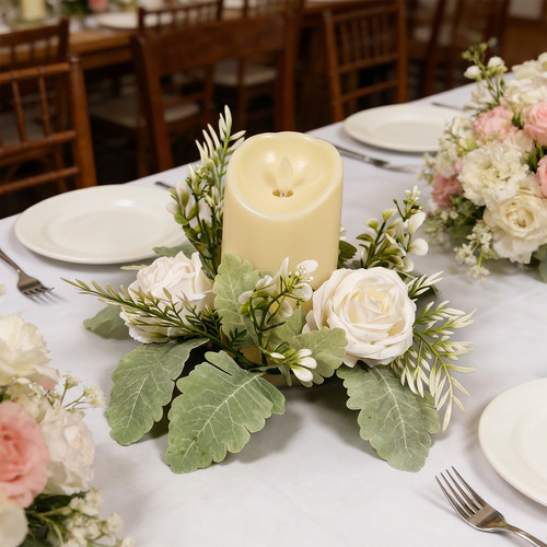 4pcs artificial rose candle - artificial,