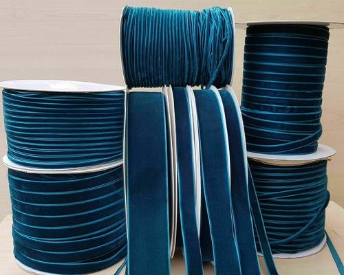 Teal luxury velvet - velvet, 3mm
