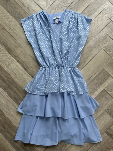 Vintage 80s blue - , peplum