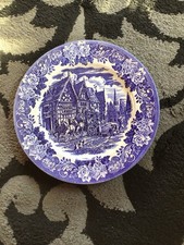 Vintage English Ironstone Pottery EIT 'Dickens Series' Blue Dinner Plate 25cm