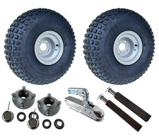 UNBRAKED TRAILER KIT 22X11.00-8 WHEELS, COUPLING HITCH, STUB AXLES, 100 PCD HUBS