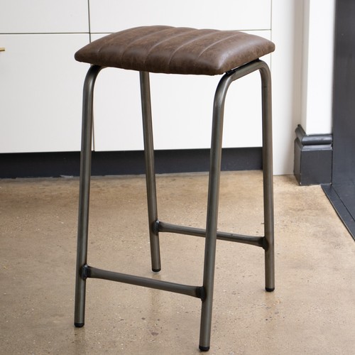 Bar stool faux - bar, leather