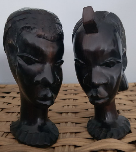Pair ebony wood african - wood,