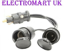 HELLA TYPE MALE PLUG 2 X HELLA FEMALE SOCKETS ADAPTOR SPLITTER CABLE 12V 24V 10A