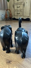 Vintage Ebony Carved Elephants