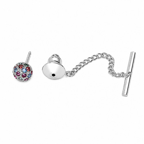 Multi crystal tie pin - pin, men