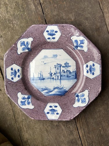 Antique english delft dish - delft,