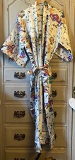 Artificial Silk Vintage Kimono Robe / Dressing Gown - Geisha - Medium