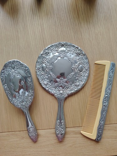 Vintage silver plated vanity - vintage,