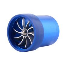 Turbonator Air Intake Fuel Gas Saver Double Fan System Turbo 65mm ~ 74mm Blue