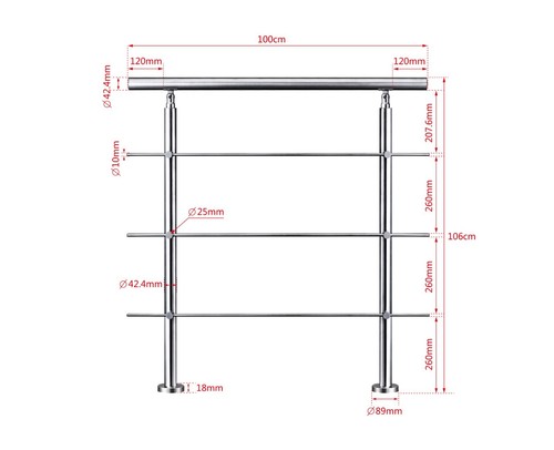 Stainless steel handrail - stainless,