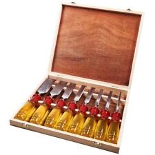 8pc Split Proof Chisel Set In Wooden Box DIY Woodworking Carving