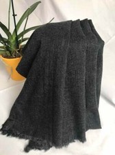 CASHMERE Charcoal Grey SCARF Shawl Wrap Handmade Natural Cashmere 