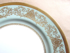 AYNSLEY CHINA IMPERIAL NILE GREEN 10⅜" DINNER PLATES (10970)