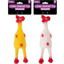 Squeaky Latex Chicken Dog Toy Assorted Colours