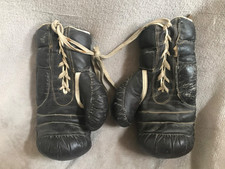 Vintage black Leather Boxing Gloves Prop/Display use