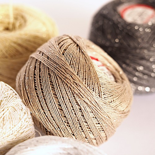 Crochet cotton with metallic - crochet,