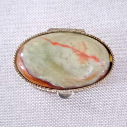 Vintage oval stone pill - vintage, box