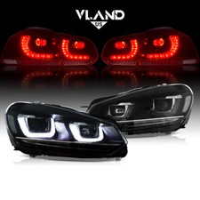 4PCS VLAND LED Headlights+Rear Lights for  G0lf 6 MK6 2008-13 Factory Halogen