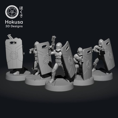 Riot shield troopers - troopers, (5)