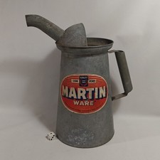 Martin Ware 1 Gallon Oil Can W/ Spout Pitcher Farmhouse Decor Flower Vase Vtg