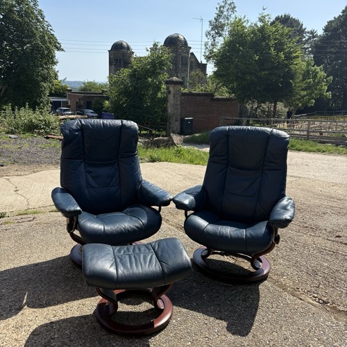 Pair blue leather ekornes - blue,