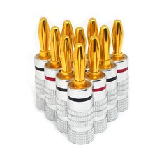 Gold Plated Banana Plugs 4mm Connectors for HiFi Speaker Wire Audio Amp 10pcs