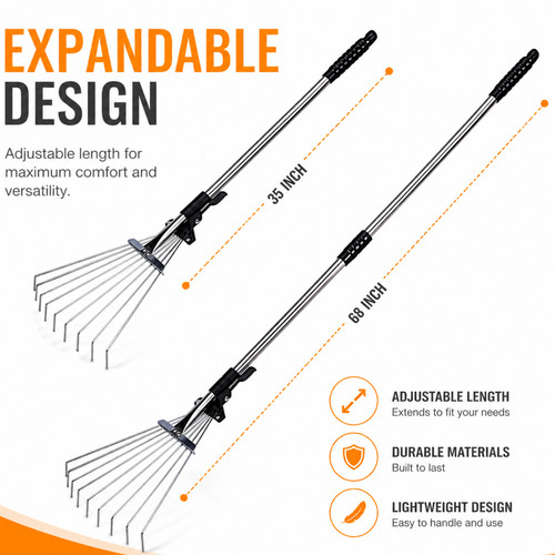 Adjustable leaf rake - leaf,